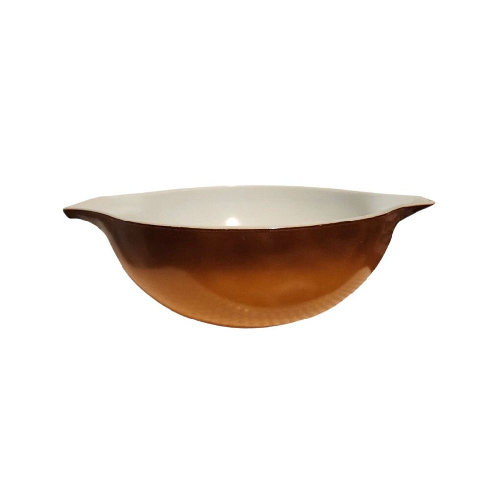 Vintage 70s Pyrex 4 qt Cinderella Mixing Bowl #444 Old Orchard Brown Ombre